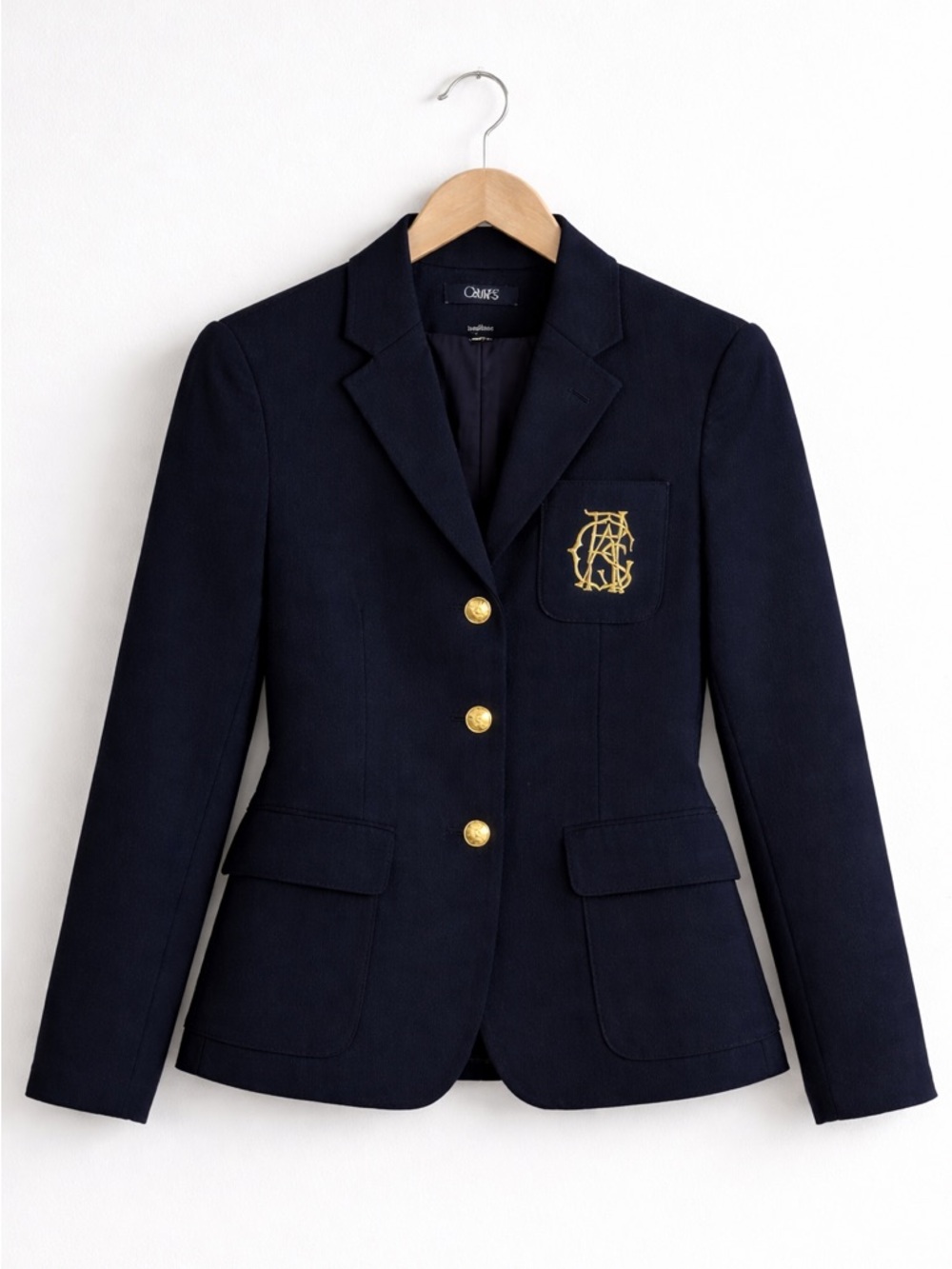Ralph Lauren Chaps Navy Blazer Gold Crest Classic Preppy Schoolboy Size 8P